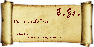 Busa Zsóka névjegykártya